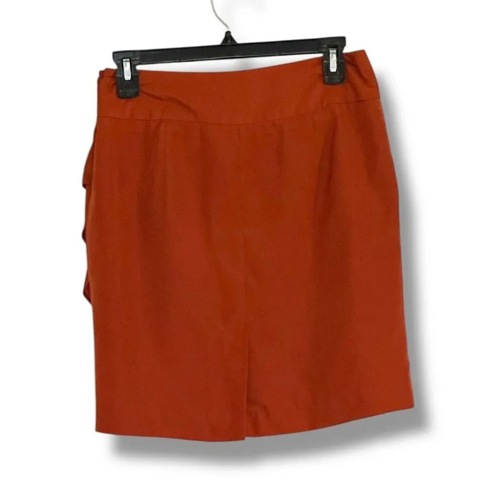 The Limited Ruffled Pencil Skirt Burnt Orange Size 0